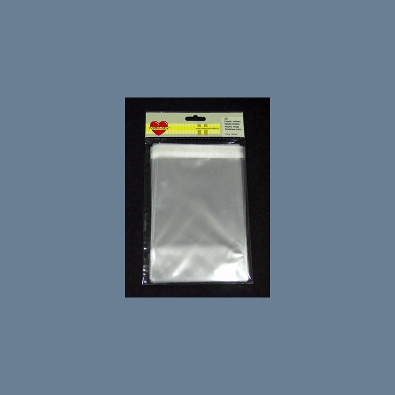 25 stk. cellofanposer med striplukning 12x16,7 cm.