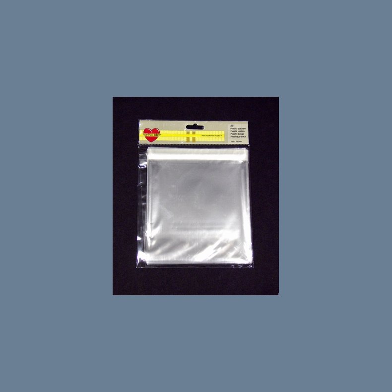 25 stk. cellofanposer med striplukning 16x16 cm.